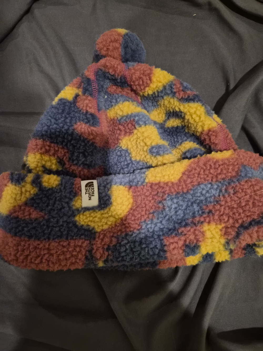 The North Face Sherpa Fleece Camo Pom Beanie Hat L/XL